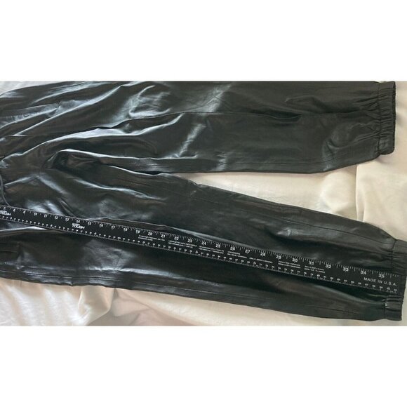 BLANKNYC Black Vegan Leather Elastic Waist Leg Jogger Slash Pockets Pants-28 - Picture 16 of 16